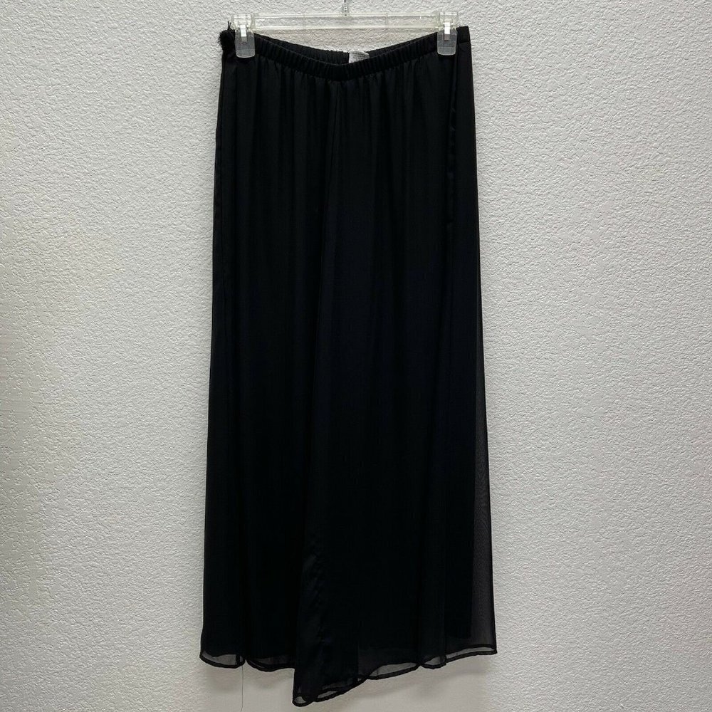 JBS LTD Womens Sz 14W Dress Pants Black Sheer Layered Elastic High Waist Formal